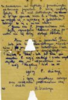 A letter from Henryka Szweryn for Jan Kotarski, 13.08.1945.