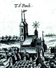 Kościół pobernardyński w Lublinie- fragment Widoku Lublina Hogenberga i Brauna