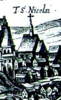 Kości&oacute;ł Św. Mikołaja na Czwartku w Lublinie - fragment Widoku Lublina Hogenberga i Brauna