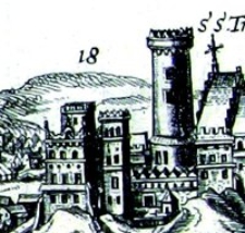 Zamek Lubelski - fragment Widoku Lublina Hogenberga i Brauna