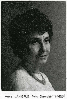 Anna Langfus, laureatka Prix Goncourt, 1962