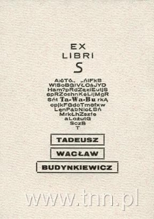 Ex Libris Tadeusza Wacława Budynkiewicza