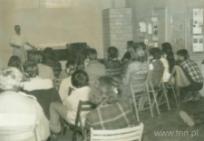 Wernisaż pierwszej wystawy mail art w Lublinie, Piotra Rogalskiego. Galeria Biała 25.03.1985