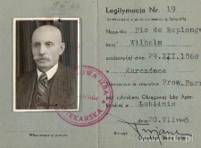 Legitymacja aptekarska Wilhelma Pic de Replonge