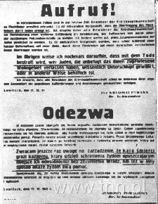 Odezwa o karze śmierci za pomoc Żydom