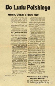 Odezwa Tymczasowego Rządu Ludowego Republiki Polskiej