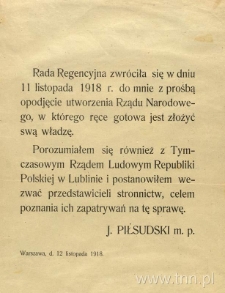 Oświadczenie Józefa Piłsudskiego