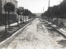 Ulica Beliniak&oacute;w w Lublinie, w czasie regulacji. Fotografia