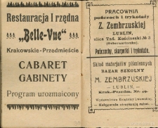 Reklamy w kalendarzu na rok 1919