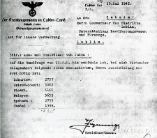 Pismo starosty lubelskiego w sprawie deportacji ludności żydowskiej