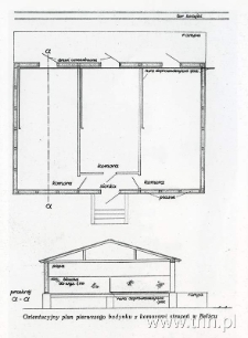 Plan budynku z komorami gazowymi w obozie zagłady w Bełżcu