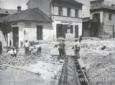 Ulica 1 Maja w Lublinie, w czasie regulacji. Fotografia