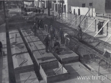 Most na ulicy Fabrycznej w Lublinie, przygotowanie szalowania. Fotografia