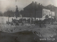 Ulica Fabryczna w Lublinie, w czasie regulacji. Fotografia