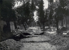 Ulica Lipowa w Lublinie, w czasie regulacji. Fotografia
