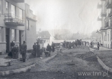 Ulica Czysta w Lublinie, w czasie regulacji. Fotografia
