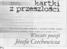 Pierwsza strona bibliofilskiego wydania Zbigniewa Milczarka, "Kartki z przeszłości"