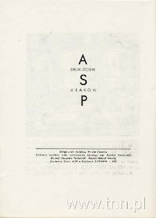 Druk wykonany jako praca programowa w Katedrze Grafiki Książki prowadzonej przez prof. Witolda Chomicza