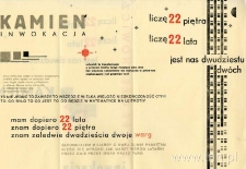 Druk wykonany z okazji 22. rocznicy śmierci J. Czechowicza. Praca programowa w Katedrze Grafiki Książki prowadzonej przez prof. Witolda Chomicza