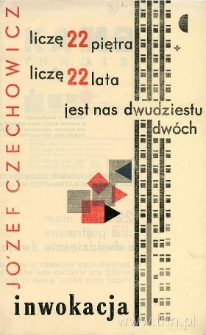 Druk wykonany z okazji 22. rocznicy śmierci J. Czechowicza. Praca programowa w Katedrze Grafiki Książki prowadzonej przez prof. Witolda Chomicza