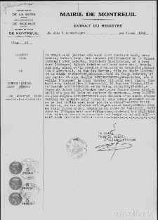 Odpis aktu ślubu Anny i Arona Langfusów