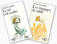 Okładki wznowień powieści "Le Sel et le soufre" i "Les Bagages de sable" Anny Langfus w latach 80.