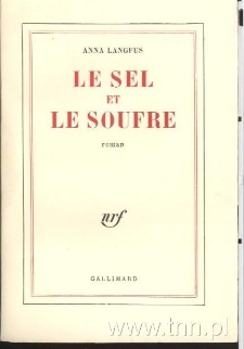 Okładka powieści Anny Langfus "Le Sel et le soufre"