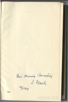 Dedykacja Ludwika Flecka dla Danuty Boreckiej