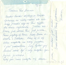 List Ludwika Flecka do Danuty Boreckiej 31.10.1961
