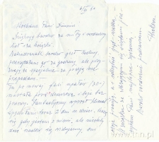 List Ludwika Flecka do Danuty Boreckiej 06.12.1961