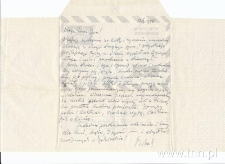 Kartka Ludwika Flecka do Ewy Pleszczyńskiej z 12.03.1958