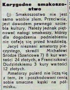 Karygodne smakoszostwo