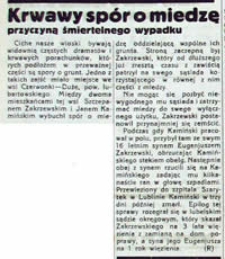 Krwawy spór o miedzę przyczyną śmiertelnego wypadku