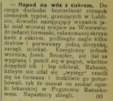 Napad na w&oacute;z z cukrem