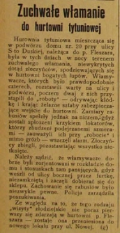 Zuchwałe włamanie do hurtowni tytuniowej