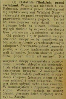 Ostatnia niedziela przed świętami