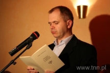 Piotr Tokarczuk podczas odczytywania fragmentu "Poematu o mieście Lublinie"