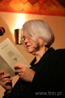 Maria Drwal podczas odczytywania fragmentu "Poematu o mieście Lublinie"