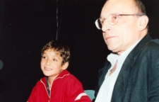 Marcel Łoziński z synem Tomaszem podczas Spotkania z Dokumentem Filmowym
