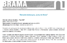 Warsztaty "Listy do Henia" : scenariusz