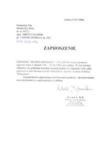 Zaproszenie dla Marcelego Reka do udziału w spotkaniu poświęconym sytuacji Kultury w Ługańsku (Spotkania Kultur)