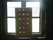 Wystawa "Elementarz". Skrzynki ze slajdami