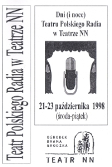 Dni (i noce) Teatru Polskiego Radia w Teatrze NN : zaproszenie