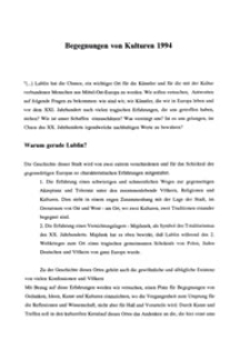 Begegnungen von Kulturen 1994