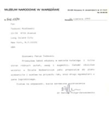 List Doroty Folgi-Januszewskiej do Tadeusza Mysłowskiego