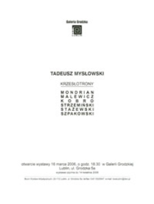 Tadeusz Mysłowski KRZESŁOTRONY