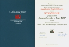 Dyplom konkursu "Najpiękniejsza Książka Roku 2009" dla albumu "Lublin 1940. Max Kirnberger. Fotografie Getta"