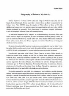 Biography of Tadeusz Myslowski