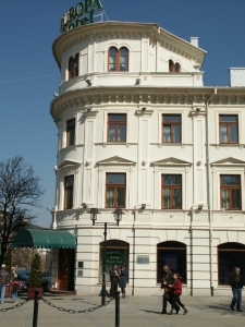 Hotel Europa w Lublinie. Widok bocznej fasady.