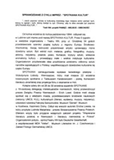Sprawozdanie z cyklu imprez "Spotkania Kultur"